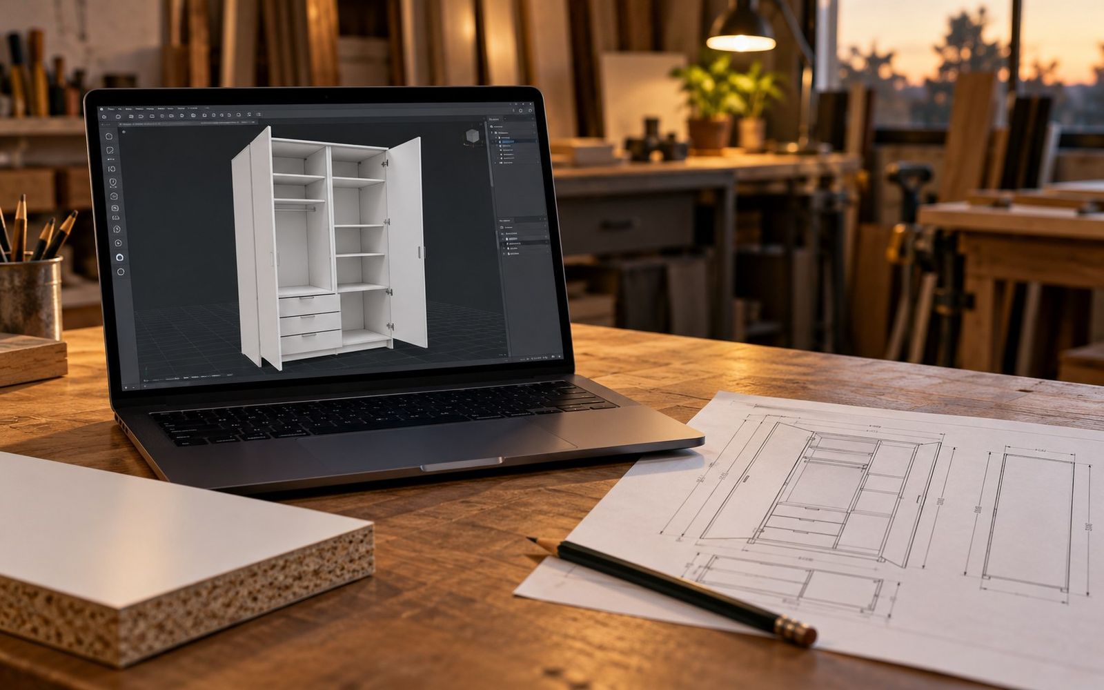 Готовый проект шкафа B3D для Базис Мебельщика: что внутри и как работать